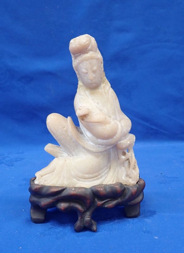 CHINESE SOAPSTONE FIGURE (REPAIRED)