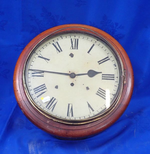 A VICTORIAN SINGLE TRAIN FUSEE DIAL CLOCK