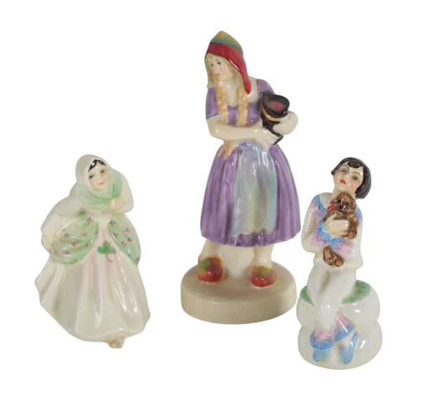 THREE PLANT TUSCAN BONE CHINA FIGURES - 'MISS HOLLAND', 'IRISH COLLEEEN' AND 'FIDELITY'