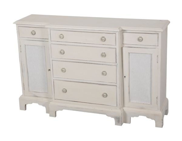 A WHITE-PAINTED BREAKFRONT SIDEBOARD