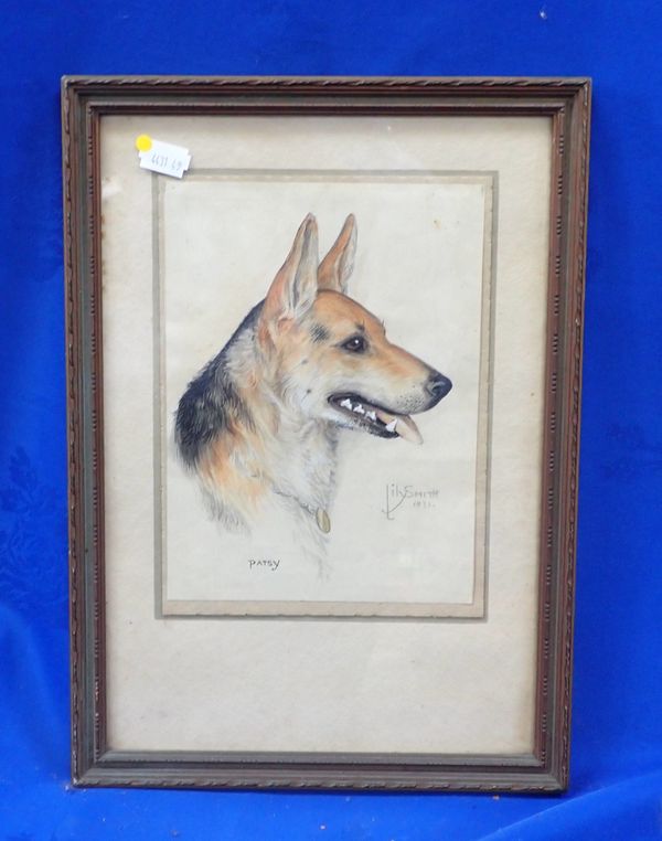 LILY SMITH: PORTRAIT OF AN ALSATIAN DOG 'PATSY'