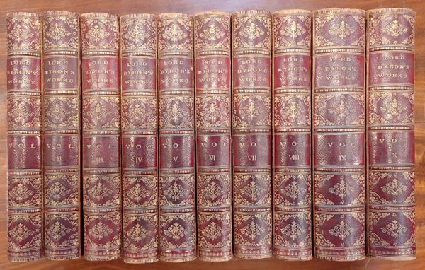 A LEATHER-BOUND SET OF BYRON'S WORKS