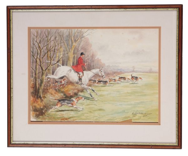 CHARLES, E. GATEHOUSE (1866-1952) TWO SCENES OF MOUNTED HUNTSMAN