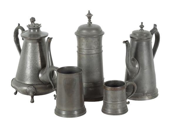 A 19TH CENTURY PEWTER TANKARD