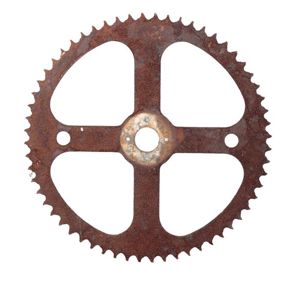 A LARGE CAST IRON COG