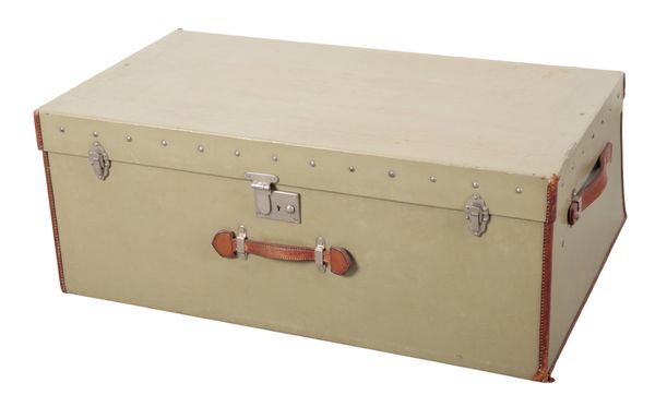 FINNEGANS LTD: A VELLUM AND BROWN LEATHER-LINED CAR TRUNK