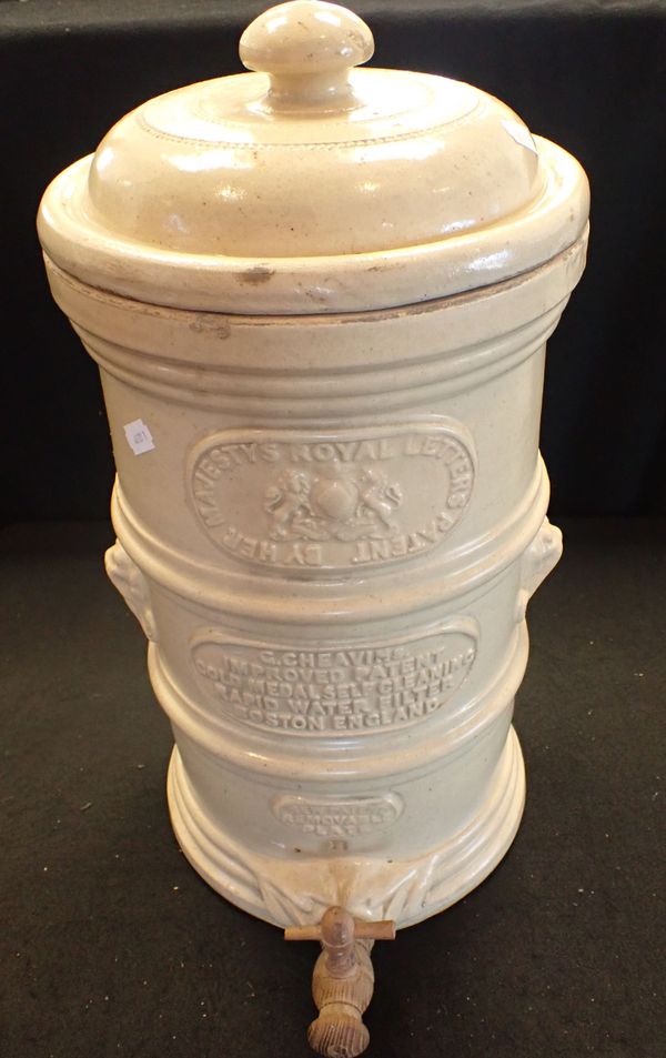 A VICTORIAN STONEWARE WATER FILTER