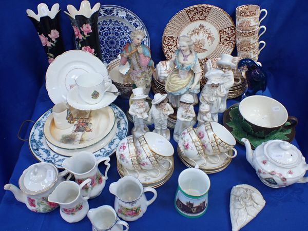 A COLLECTION OF VICTORIAN FIGURINES, KPM  TEA WARE