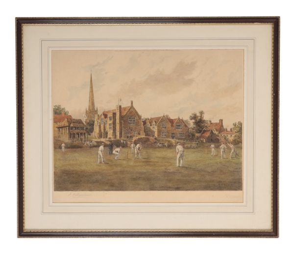 F.G. STEVENSON AFTER F.P. BARRAUD (1824-1901), 'REPTON SCHOOL FROM THE CRICKET GROUND'