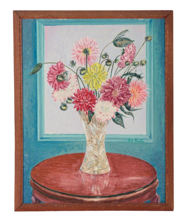 20TH CENTURY SCHOOL, STILL LIFE STUDY OF FLOWERS IN A GLASS VASE