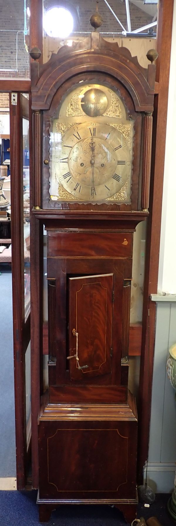 A 19TH CENTURY MAHOGANY LONGCASE CLOCK