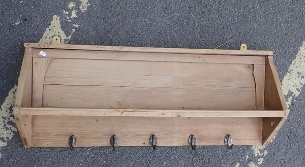 A COUNTRY HOUSE STYLE STRIPPED PINE HALL RACK