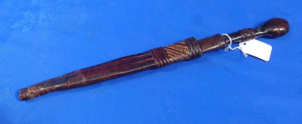 A WEST AFRICAN TRIBAL LEATHER DAGGER