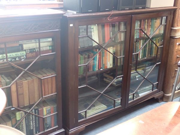 AN EDWARDIAN CHIPPENDALE REVIVAL GLAZED BOOKCASE