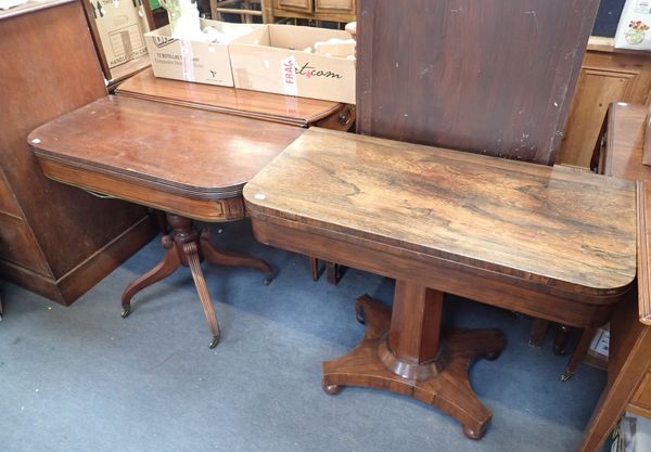 A REGENCY MAHOGANY FOLD-OVER TEA TABLE