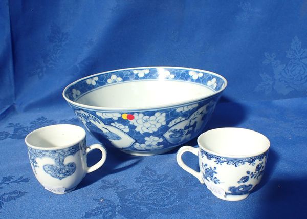 A CHINESE BLUE AND WHITE BOWL