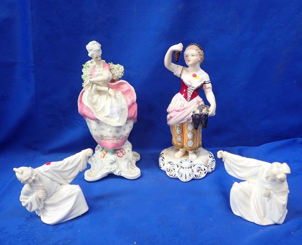 A PAIR OF VICTORIAN ROYAL WORCESTER  BLANC DE CHINE 'CHINAMAN' MENU HOLDERS