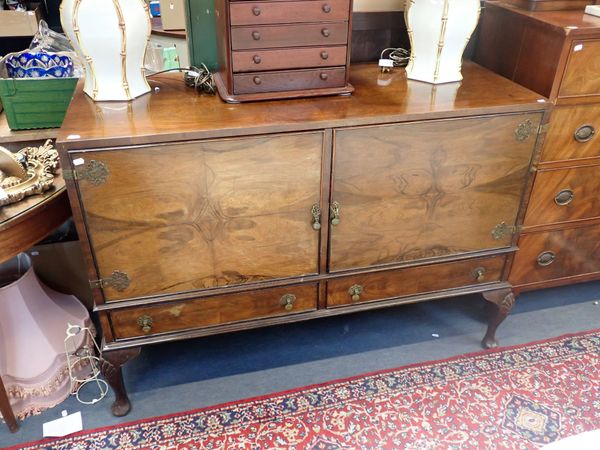 A QUEEN ANNE REVIVAL WALNUT SIDEBOARD