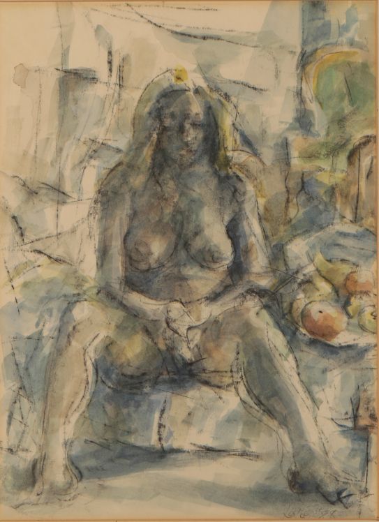 *LESLIE ILLSLEY (1936-1989) A nude woman in an interior