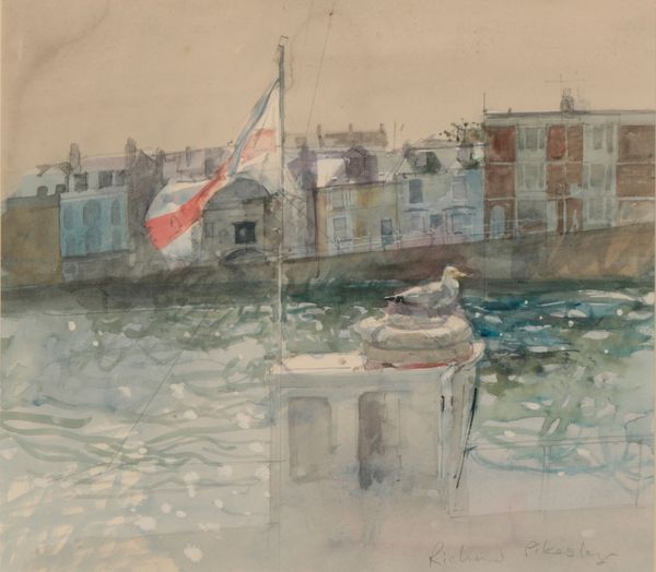 *RICHARD PIKESLEY (B. 1951) 'Gull and flag, Weymouth'