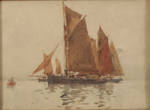 HENRY SCOTT TUKE (1858-1929) Fishing boats under sail