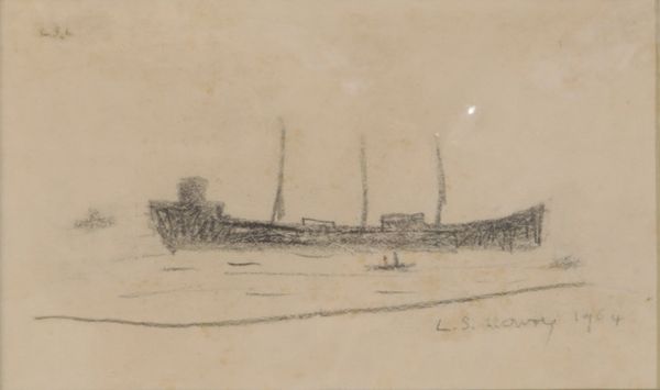 *LAURENCE STEPHEN LOWRY (1887-1976) Three Masted Ship and Tugboat