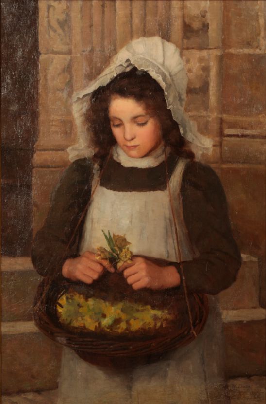 WILLIAM BUSK (active 1889–1904) 'The Flower Seller'