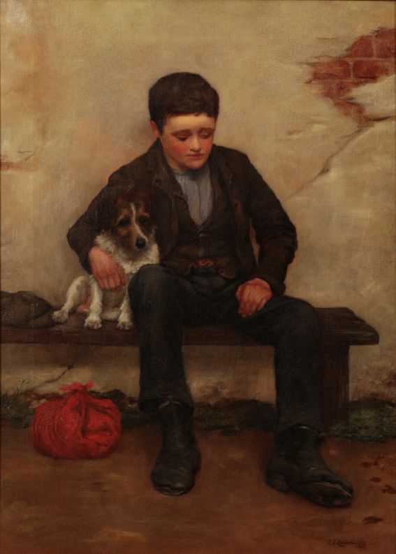 C.E. LOVELL (fl. c.1890) A young boy and his dog