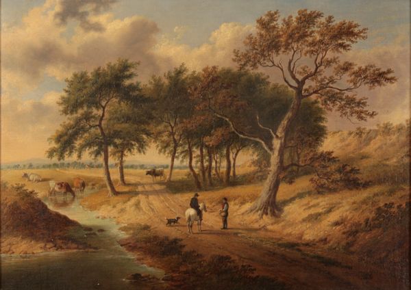 G. JACKSON (19th Century) Figures on a country path