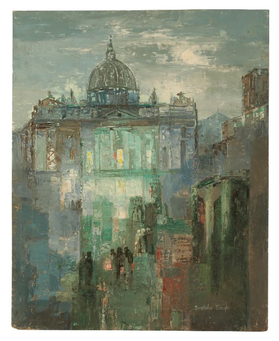 *SUSHILA SINGH (1904-1999) 'Torchlight Procession, Rome'