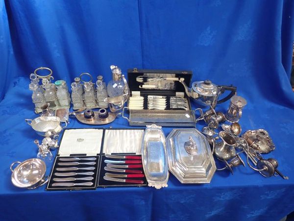 A QUANTITY OF SILVER-PLATED WARE