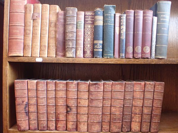 A COLLECTION OF DICKENS' WORKS, HALF CALF