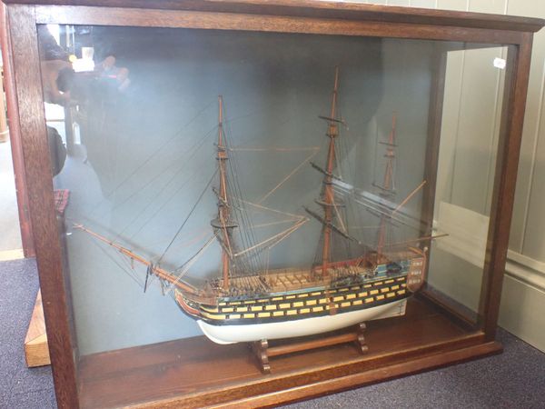 A MODEL OF 'VICTORY' BY REPUTE MADE FROM WOOD SALVAGED FROM NELSON'S FLAGSHIP