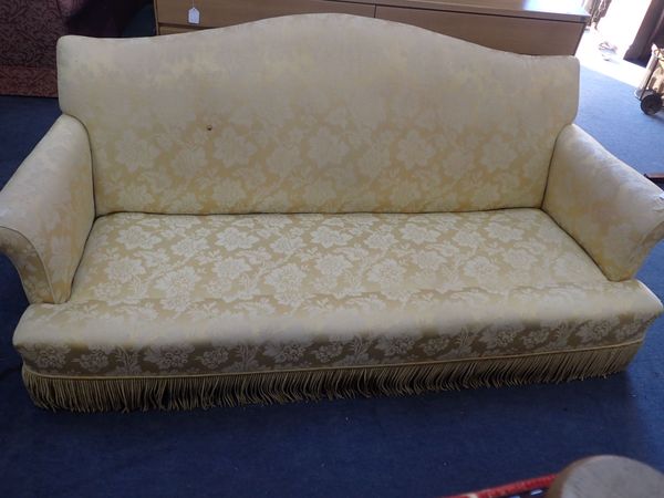 A COUNTRY HOUSE STYLE 'CAMEL BACK' SOFA