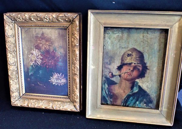 NEAPOLITAN SCHOOL: A PORTRAIT OF A RAGGED BOY, IN STRAW HAT, SMOKING A PIPE