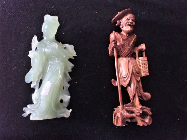 CARVED GREEN JADE FIGURE