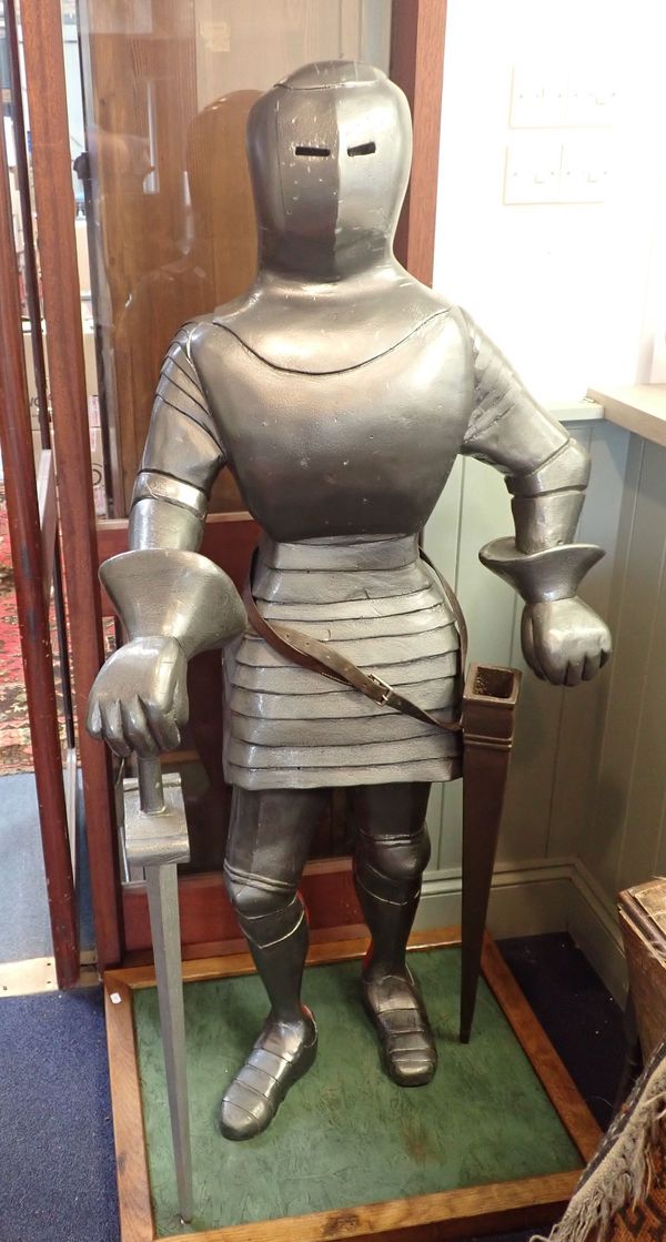A COUNTRY HOUSE LIFE-SIZE WOODEN FENCING DUMMY