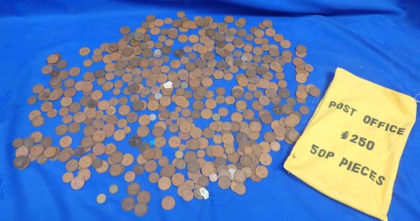 A QUANTITY OF COINS, MOSTLY PRE-DECIMAL COPPER