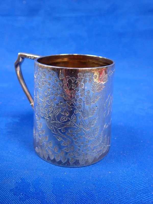 A VICTORIAN SILVER CHRISTENING MUG