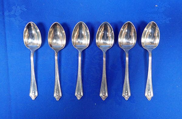 A SET OF SILVER TEASPOONS