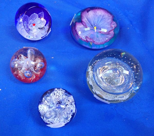 A GROUP OF FIVE CAITHNESS PAPERWEIGHTS