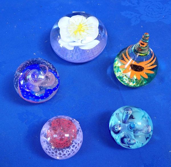 A GROUP OF FIVE CAITHNESS PAPERWEIGHTS