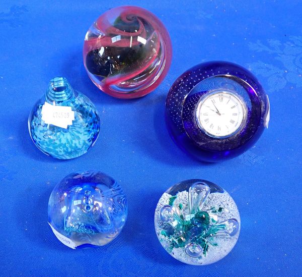 A GROUP OF FIVE CAITHNESS PAPERWEIGHTS