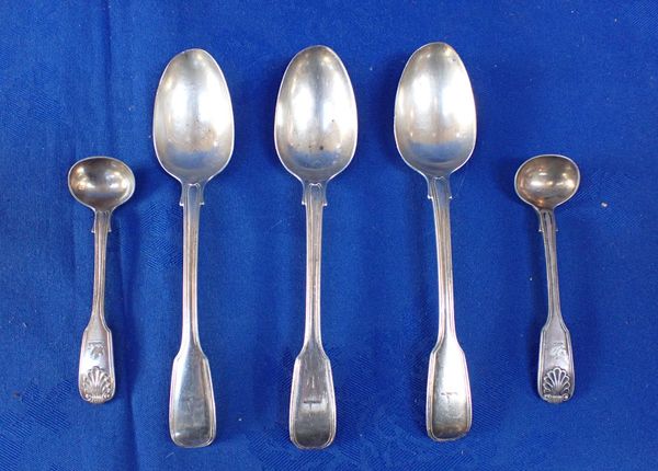 THREE VICTORIAN SILVER DESSERT SPOONS