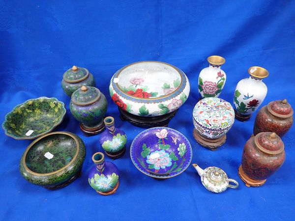 A COLLECTION OF MODERN CLOISONNE