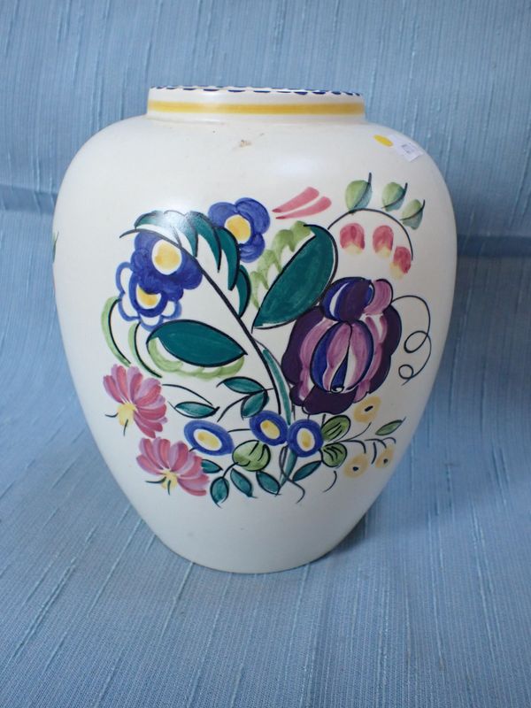 A POOLE POTTERY VASE, SIGNED S. RUSSELL