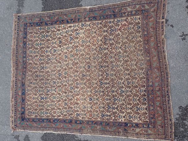 A  BIDJAR RUG WITH ALL OVER HERATI DESIGN