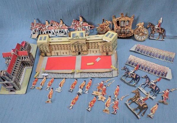 A PRINTED CARD MODEL OF THE LATE QUEEN'S CORONATION  PROCESSION