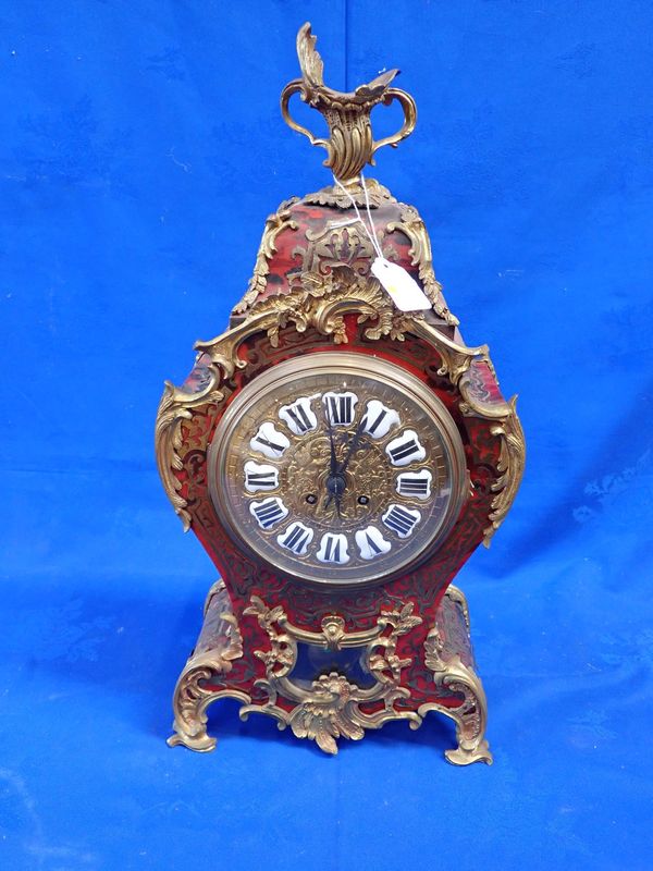 A LOUIS XV STYLE BOULLE WORK CLOCK