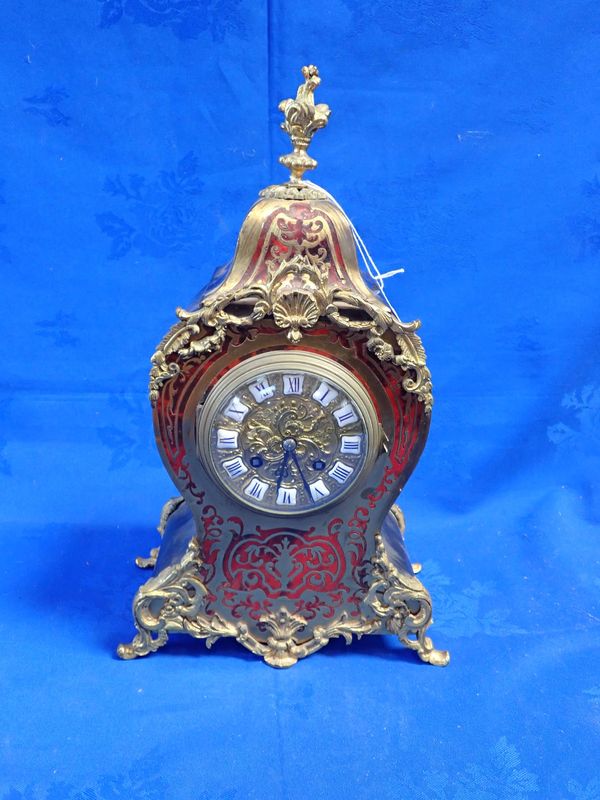 A LOUIS XV STYLE BOULLE WORK CLOCK